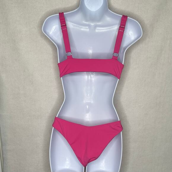 NWoT Tini Bikini 3-Piece Swim Set Hot Pink Underwire Top – Size S - Picture 4 of 6